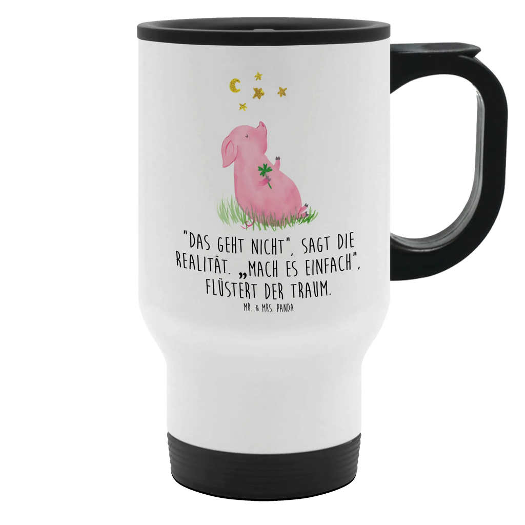 Insulated mug Pig Luck travel coffee mug, Thermo mug, travel mug, Thermo cup, To Go mug, Insulated mug, Coffee mug, small animals, cute, funny, cute animal motives, hand drawn, small world, funny sayings, good mood, happy, gifts, gift ideas, special gifts, animal lover, card, stars, Lucky bastard. Luck, pig, asterisks, lucky charm, goals, piglet, motivation, dreams