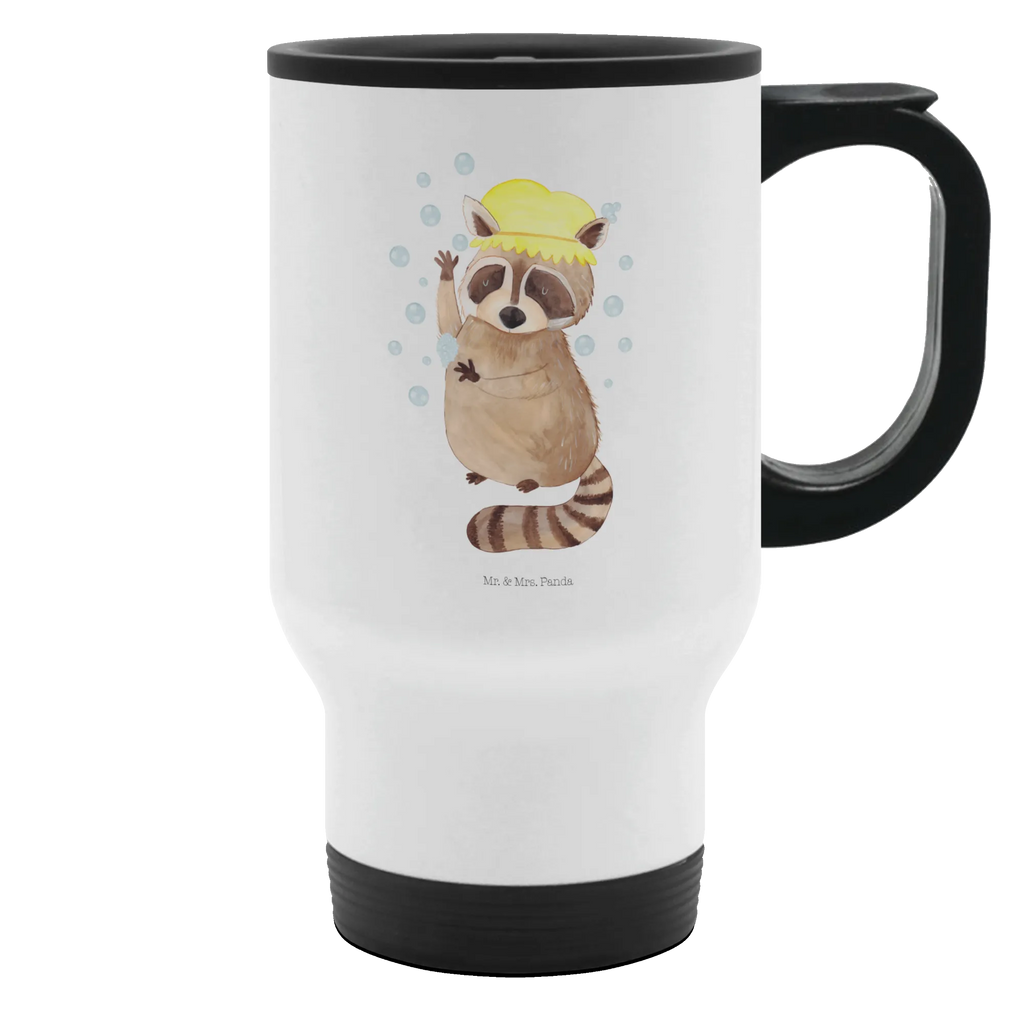 Insulated mug Raccoon Coffee mug, Thermo cup, travel mug, travel coffee mug, Thermo mug, Insulated mug, To Go mug, small animals, cute, funny, cute animal motives, hand drawn, small world, funny sayings, good mood, happy, gifts, gift ideas, special gifts, animal lover, card, soap bubbles, plan, daydreaming, raccoon, wash