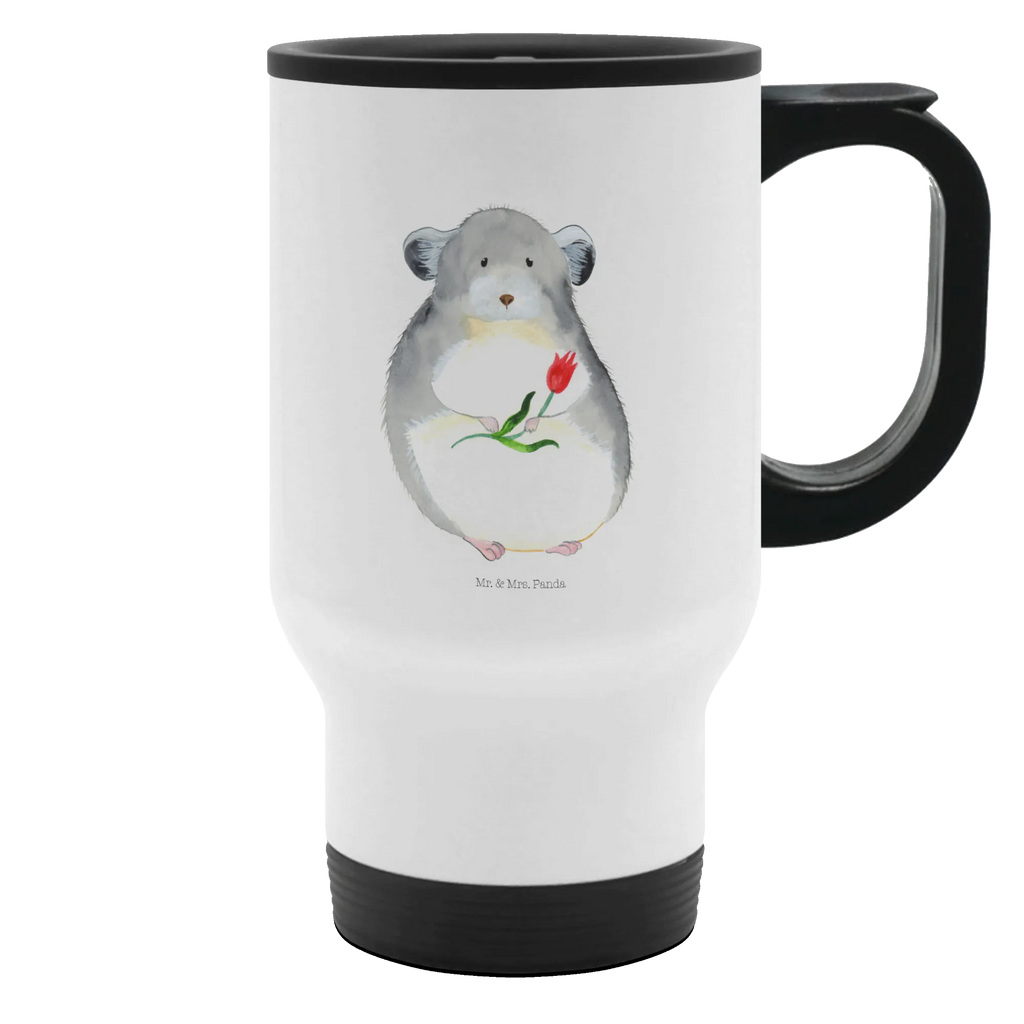 Insulated mug chinchilla flower travel coffee mug, travel mug, Coffee mug, To Go mug, Insulated mug, Thermo mug, Thermo cup, small animals, cute, funny, cute animal motives, hand drawn, small world, funny sayings, good mood, happy, gifts, gift ideas, special gifts, animal lover, card, heartache, happiness, chaos, chinchillas, being sad, office, chinchilla, depression, grief, office life