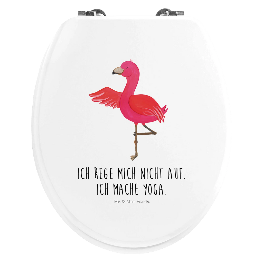 Motiv WC Sitz Flamingo Yoga Klobrille, Toilette, WC-Sitz, Klodeckel, Toilettendeckel, Flamingo, Ärger, Entspannung, Namaste, Vogel, Aufregen, Yoga-Übung, Yoga, Tiefenentspannung, Achtsamkeit