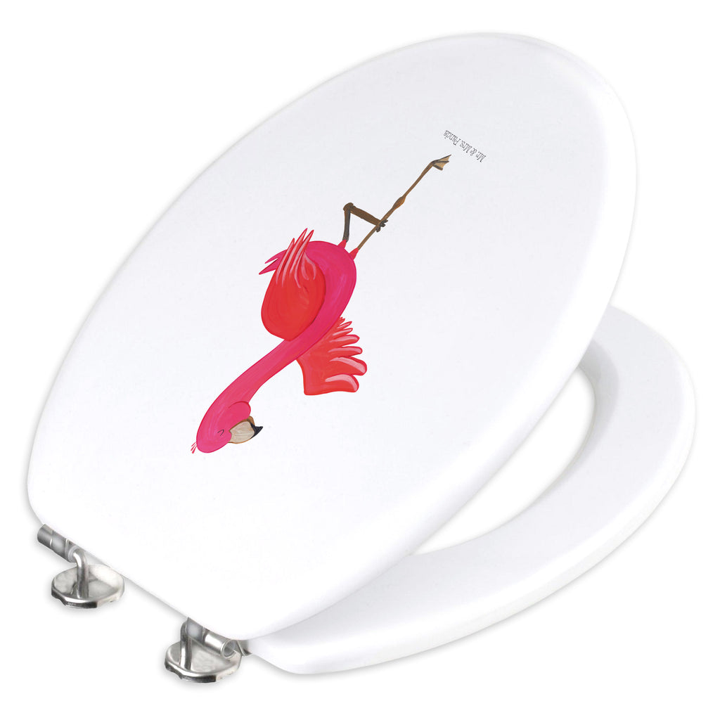 Motiv WC Sitz Flamingo Yoga Klobrille, Toilette, WC-Sitz, Klodeckel, Toilettendeckel, Flamingo, Ärger, Entspannung, Namaste, Vogel, Aufregen, Yoga-Übung, Yoga, Tiefenentspannung, Achtsamkeit