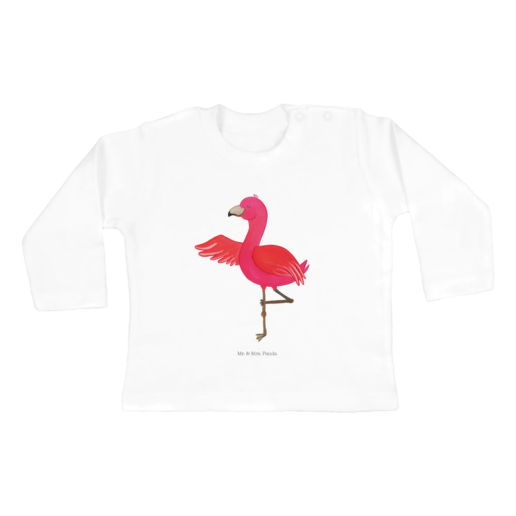 Baby Longsleeve Flamingo Yoga Baby Shower, Langarm, Bio, Kleidung, Flamingo, Aufregen, Yoga, Achtsamkeit, Entspannung, Tiefenentspannung, Vogel, Namaste, Yoga-Übung, Ärger