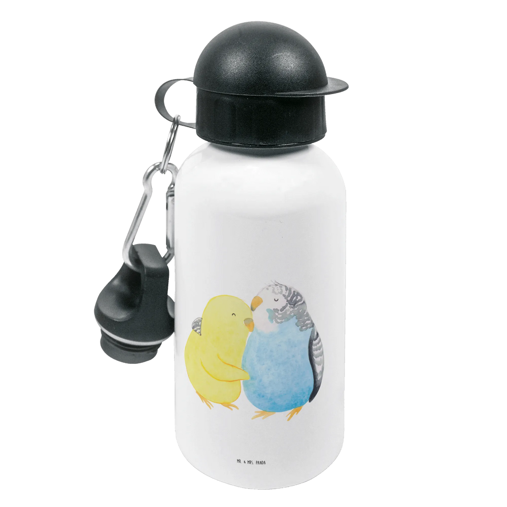Kids drinks bottle Parakeets in love Children's bottle, Children, Kids, Drinking bottle, Primary school, Bottle, Kindergarten bottle, Love, Loving, Two, Together, Marriage, Engagement, Proposal of marriage, Love gift, gift for her, gift for him, anniversary gift, closeness, budgie, love, cuddling, birds, trust