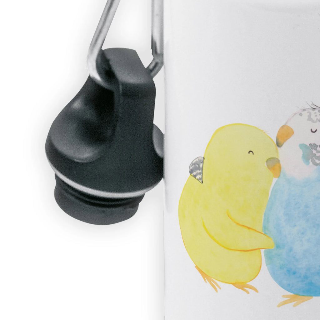 Kids drinks bottle Parakeets in love Children's bottle, Children, Kids, Drinking bottle, Primary school, Bottle, Kindergarten bottle, Love, Loving, Two, Together, Marriage, Engagement, Proposal of marriage, Love gift, gift for her, gift for him, anniversary gift, closeness, budgie, love, cuddling, birds, trust