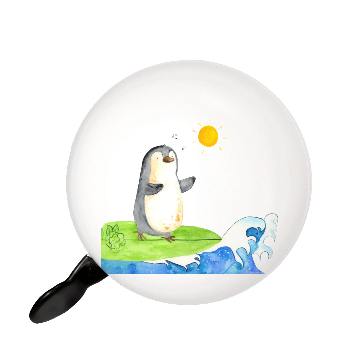 Bicycle bell Penguin surfer bicycle bell, motif, mountain bike, handlebar, sound, Penguin, North Pole, Winter, Penguins, wave riding, surfers, penguins, Portugal, Hawaii, surfing, holidays, waves