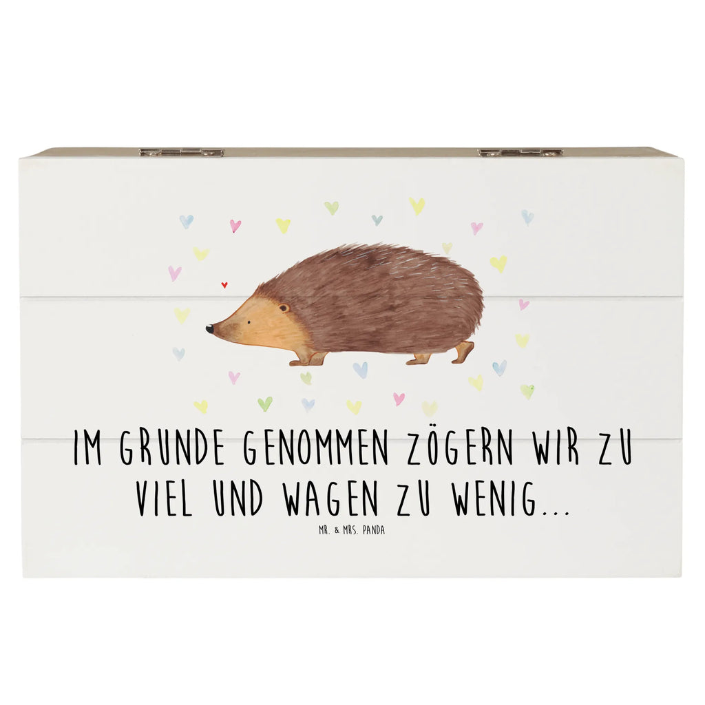 Holzkiste Igel Herzen Dekokiste, Holzkiste, Erinnerungsbox, Aufbewahrungsbox, Schatulle, Kiste, Schatzkiste, Geschenkbox, Geschenkdose, XXL, Erinnerungskiste, Truhe, Tiermotive, Gute Laune, lustige Sprüche, Tiere, Igel, Liebe, Kuss, Herz, Leben, Vertrauen, Herzen