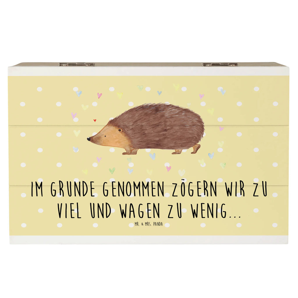 Holzkiste Igel Herzen Dekokiste, Holzkiste, Erinnerungsbox, Aufbewahrungsbox, Schatulle, Kiste, Schatzkiste, Geschenkbox, Geschenkdose, XXL, Erinnerungskiste, Truhe, Tiermotive, Gute Laune, lustige Sprüche, Tiere, Igel, Liebe, Kuss, Herz, Leben, Vertrauen, Herzen