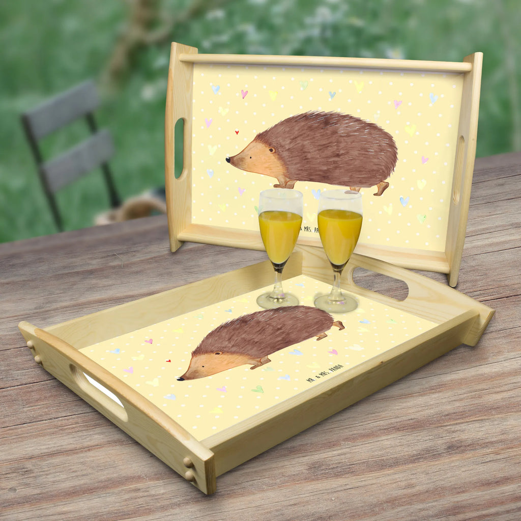 Serving tray Hedgehog hearts breakfast tray, wooden tray, kitchen tray, tray, serving tray, small animals, cute, funny, cute animal motives, hand drawn, small world, funny sayings, good mood, happy, gifts, gift ideas, special gifts, animal lover, card, Love, hedgehog, kiss, trust, life, hearts, heart