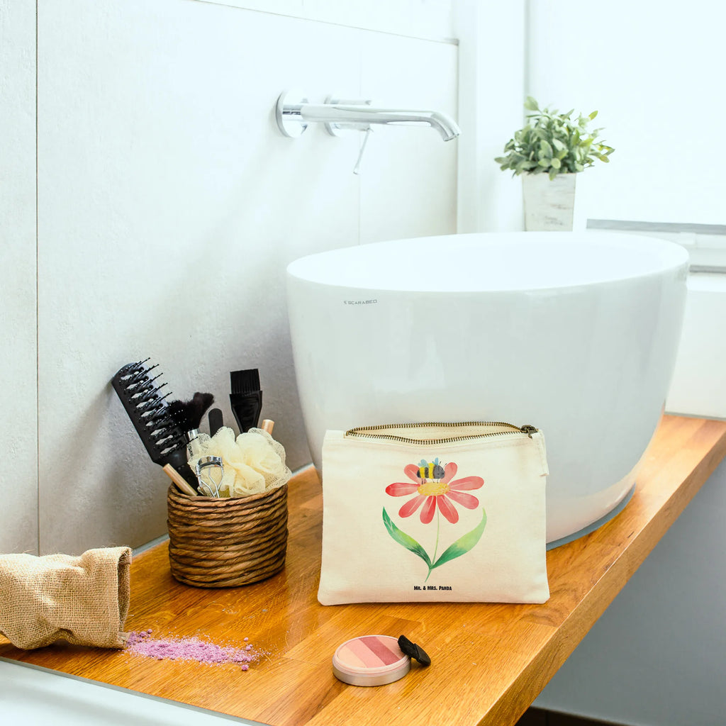 Make-up bag bumblebee flower Waschbeutel, Schminkbeutel, Kosmetiktasche, Federmappe, Schminktasche, Schminktäschchen, utensilientasche, Mäppchen, Kulturbeutel, toiletry bag, kosmetiktäschchen, Etui, Schlampermäppchen, beauty case, aufbewahrungsbeutel, pinsel tasche, Kosmetikbeutel, aufbewahrungstasche, Kulturtasche, beauty tasche, Stiftemäppchen, pencil case, Waschtasche, Tiermotive, Tiere, Lustige Sprüche, Gute Laune, Wespe, Blume, Biene, Hummel, Natur, Hummeln, Feld, Flauschig