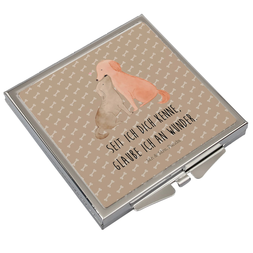 Handbag mirror dogs Love silver, square, mirror, make up, handbag, make-up mirror, dog, mutt, hound, woof, dog mama, dog breed, love dogs, love for dogs, dog decorative items, bag with dog print, funny gifts for dog owners, what do you give a dog lover, Christmas gifts for dogs, gifts for dogs, dog sayings, trust, kiss, Love, cuddle, dog. Dog, heart