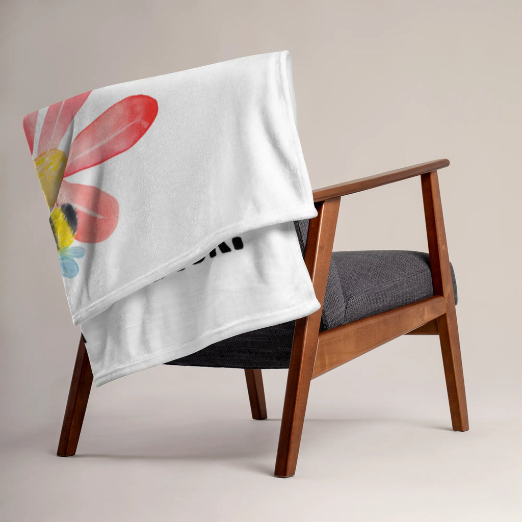 Babydecke Hummel Blume Geschenk Geburt, Krabbeldecke, Babygeschenk, Babyecke Kuscheldecke, Babydecke, Tiermotive, Gute Laune, lustige Sprüche, Tiere, Wespe, Hummel, Hummeln, Natur, Biene, Flauschig, Feld, Blume