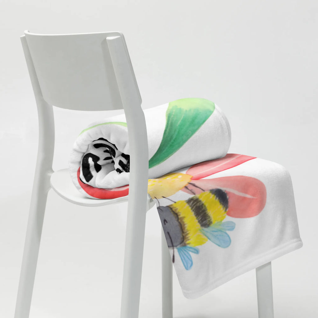 Babydecke Hummel Blume Geschenk Geburt, Krabbeldecke, Babygeschenk, Babyecke Kuscheldecke, Babydecke, Tiermotive, Gute Laune, lustige Sprüche, Tiere, Wespe, Hummel, Hummeln, Natur, Biene, Flauschig, Feld, Blume