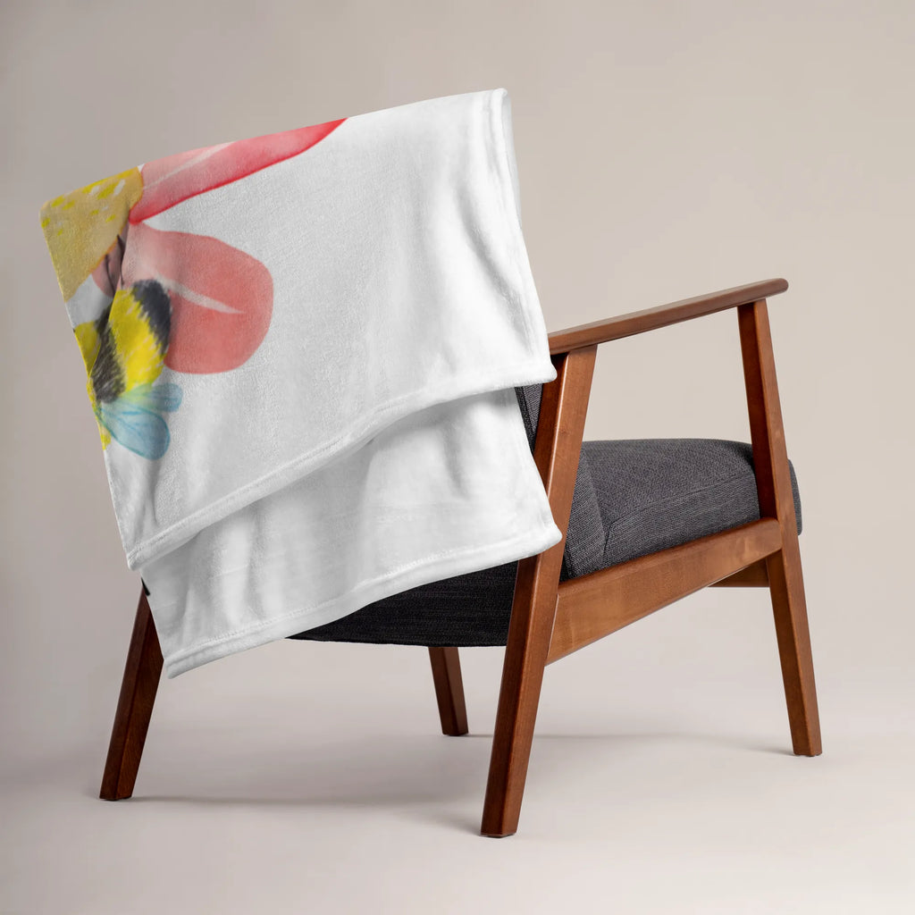 Babydecke Hummel Blume Geschenk Geburt, Krabbeldecke, Babygeschenk, Babyecke Kuscheldecke, Babydecke, Tiermotive, Gute Laune, lustige Sprüche, Tiere, Wespe, Hummel, Hummeln, Natur, Biene, Flauschig, Feld, Blume