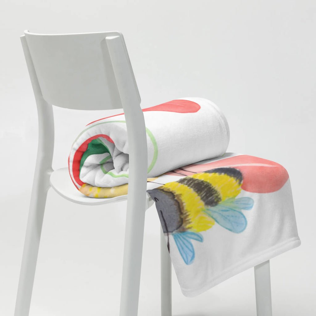 Babydecke Hummel Blume Geschenk Geburt, Krabbeldecke, Babygeschenk, Babyecke Kuscheldecke, Babydecke, Tiermotive, Gute Laune, lustige Sprüche, Tiere, Wespe, Hummel, Hummeln, Natur, Biene, Flauschig, Feld, Blume