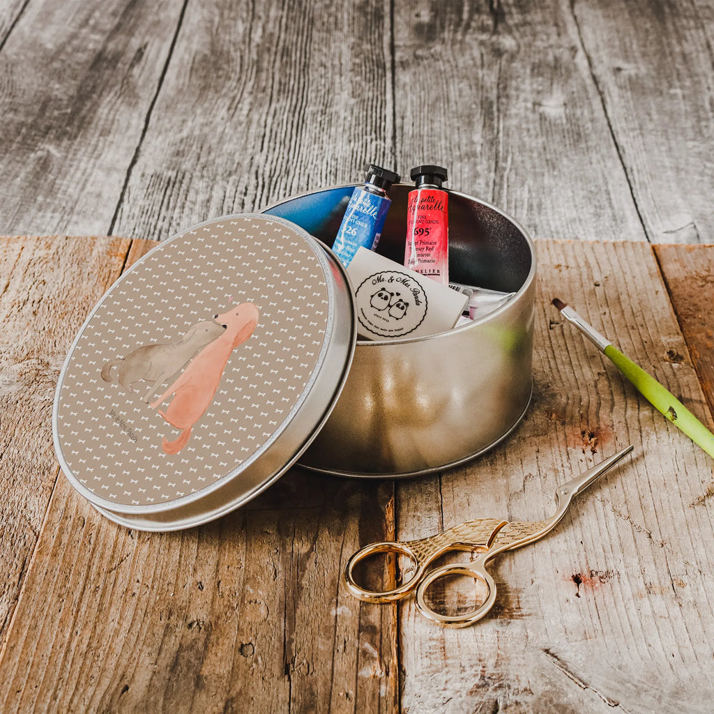 okrągła puszka z blachy psy Miłość Pies, motyw psa, zwierzę domowe, rasa psa, miłośnik zwierząt, właściciel psa, powiedzenia