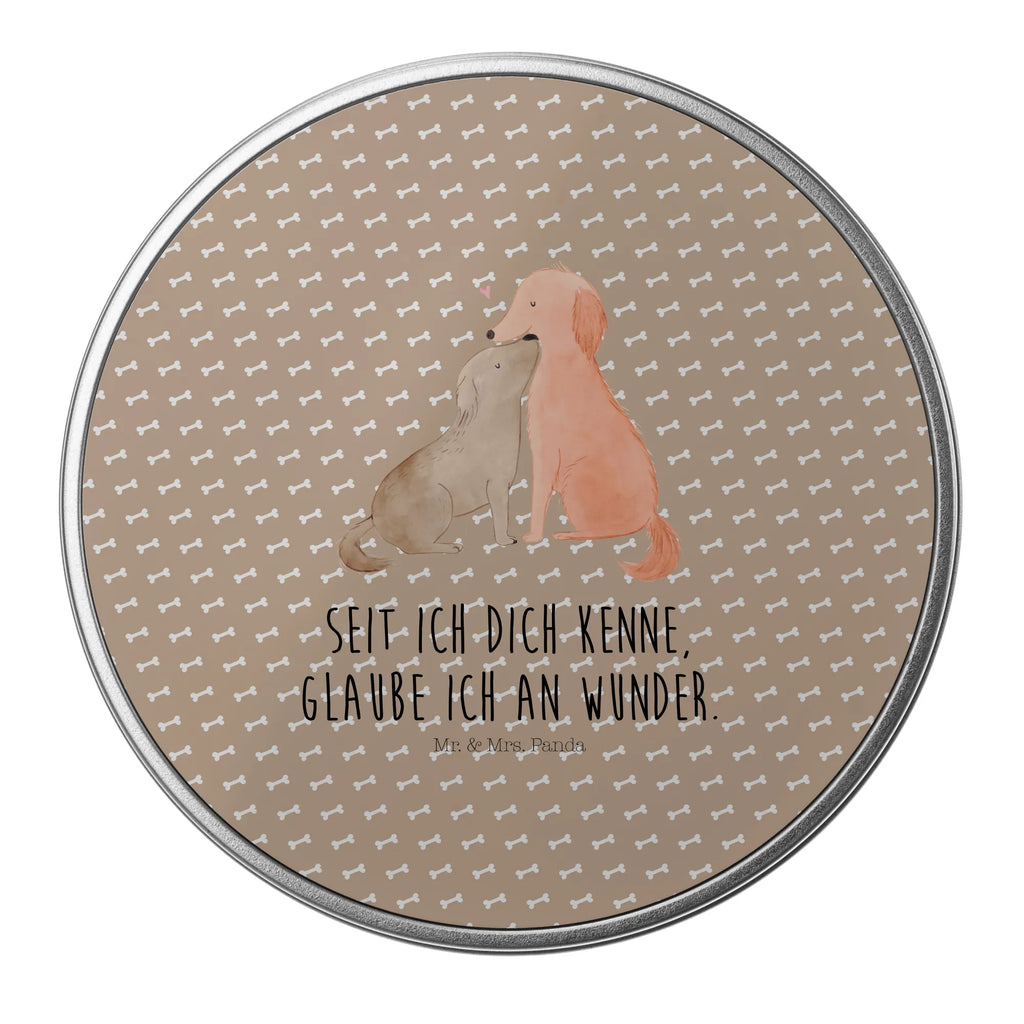 okrągła puszka z blachy psy Miłość Pies, motyw psa, zwierzę domowe, rasa psa, miłośnik zwierząt, właściciel psa, powiedzenia