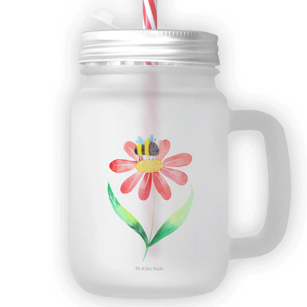 Szklanka Mason Jar trzmiel kwiat Motywy zwierzęce, dobra energia, zabawne powiedzonka, zwierzęta