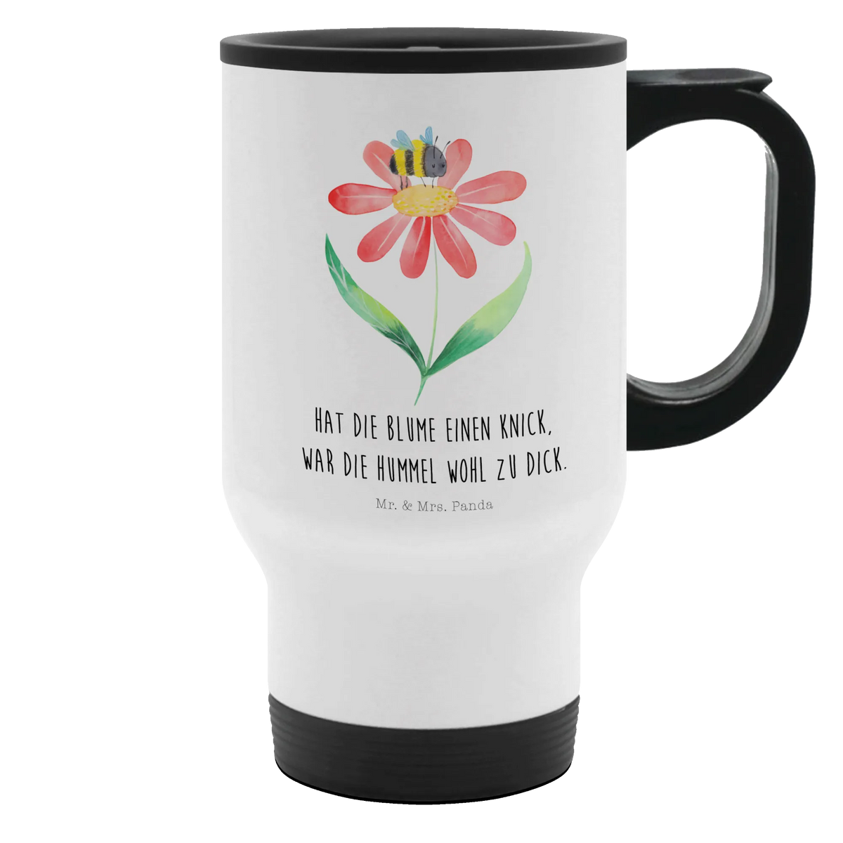 Insulated mug bumblebee flower card, gift ideas, gifts, small animals, cute, cute animal motives, hand drawn, funny sayings, good mood, special gifts, animal lover, bumblebees, fluffy, nature, field, flower, bumble bee, wasp