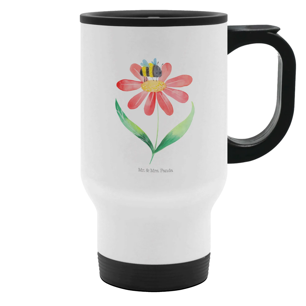 Insulated mug bumblebee flower travel mug, travel coffee mug, Thermo mug, Coffee mug, Thermo cup, Insulated mug, To Go mug, small animals, cute, funny, cute animal motives, hand drawn, small world, funny sayings, good mood, happy, gifts, gift ideas, special gifts, animal lover, card, nature, wasp, bumble bee, bumblebees, fluffy, bee, flower, field