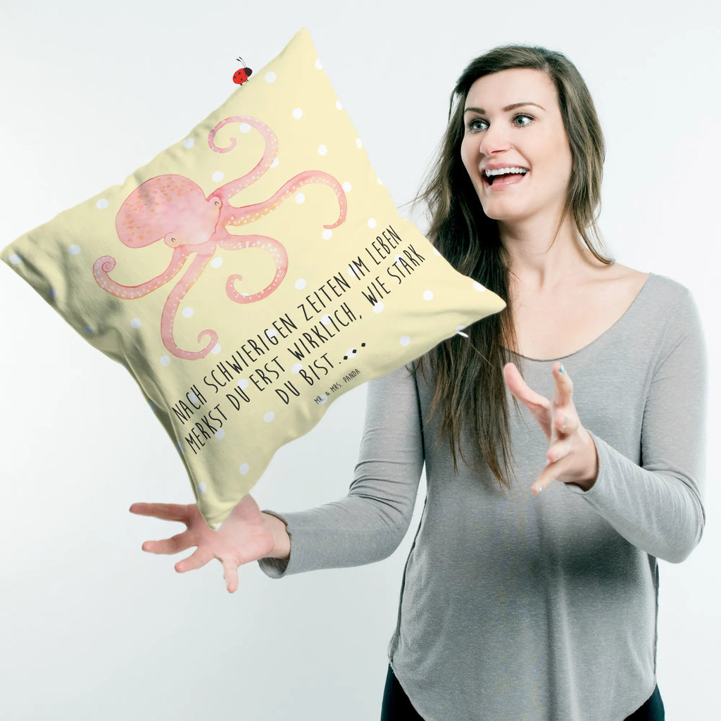 Cushion Squid 40 x 40, fluffy, couch, bed, sofa, bedroom, pad, Pillow, pillows, cushion, 40x40, soft, pillow case, settee, small animals, cute, funny, cute animal motives, hand drawn, small world, funny sayings, good mood, happy, gifts, gift ideas, special gifts, animal lover, card, squid, water, octopus, arms, sea animal, sea, ocean