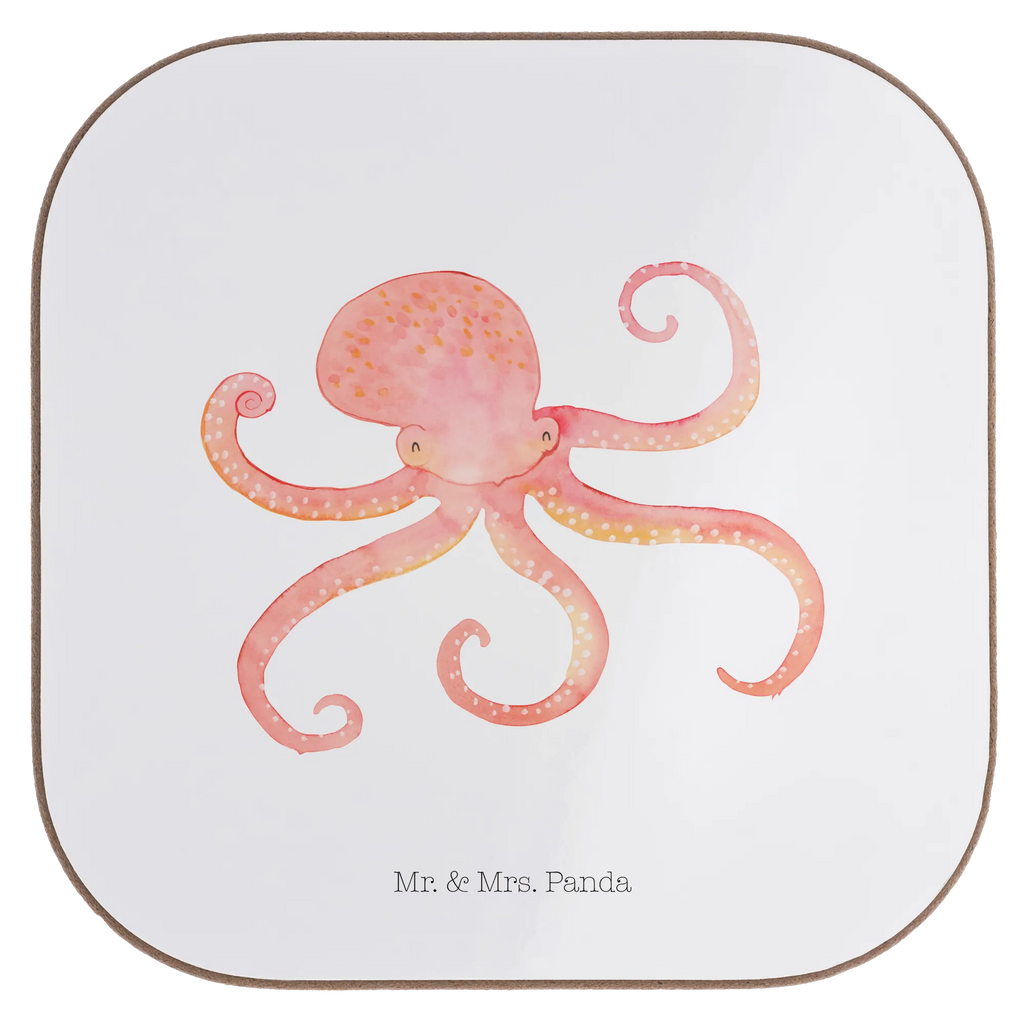 Square coaster Squid presents, glass coasters, party, breakfast, gift, gifts, Coasters, small animals, cute, funny, cute animal motives, hand drawn, small world, funny sayings, good mood, happy, gift ideas, special gifts, animal lover, card, arms, octopus, sea animal, squid, water, sea, ocean