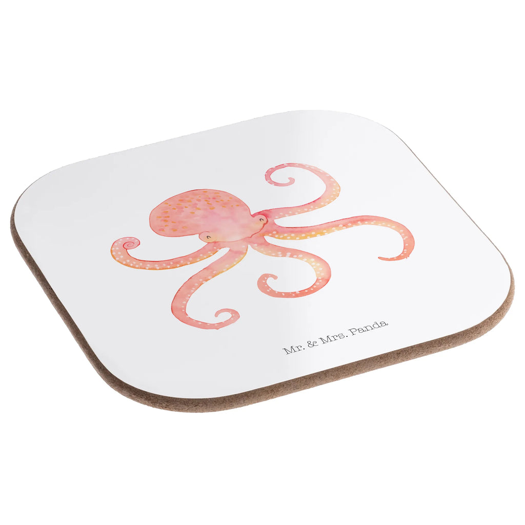 Square coaster Squid presents, glass coasters, party, breakfast, gift, gifts, Coasters, small animals, cute, funny, cute animal motives, hand drawn, small world, funny sayings, good mood, happy, gift ideas, special gifts, animal lover, card, arms, octopus, sea animal, squid, water, sea, ocean