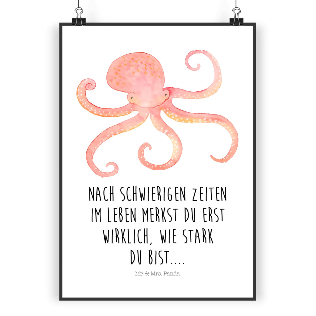 Poster Tintenfisch kunstdruck poster, wanddruck, wanddeko, Poster, Mr. & Mrs. Panda Poster, kunstposter, Kunstdruck, Designposter, Plakat, Bild, Deko Bild, drucke, Wandschmuck, wandkunst, Wanddeko Bild, kunst für die wand, Bild für Wand, Wanddekoration, Wandbild, grafikposter, Wandposter, Posterdruck, Gute Laune, Tiermotive, Tiere, Lustige Sprüche, Ozean, Krake, Arme, Meer, Meerestier, Wasser, Tintenfisch