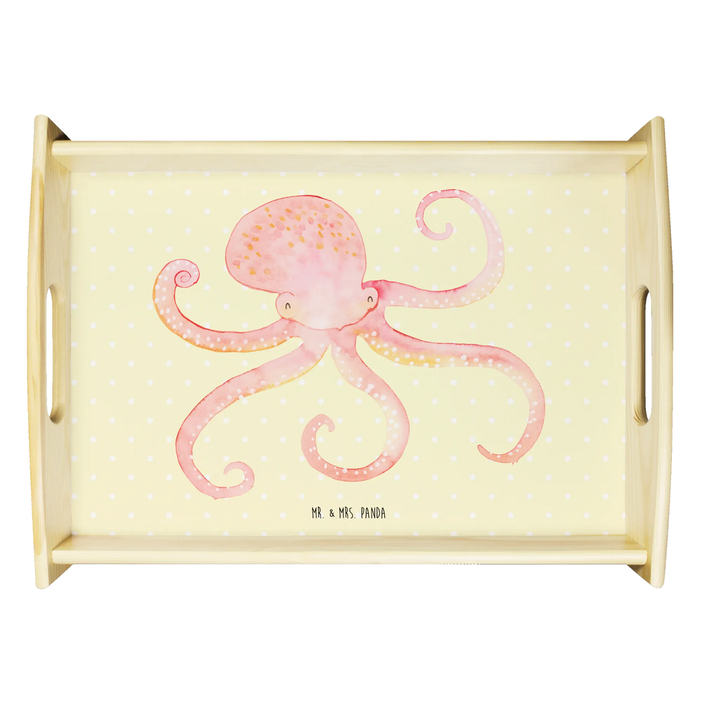 Serviertablett Tintenfisch Holztablett, Tablett, Serviertablett, Frühstückstablett, Dekotablett, Küchentablett, Tiermotive, Gute Laune, lustige Sprüche, Tiere, Ozean, Meerestier, Krake, Meer, Arme, Wasser, Tintenfisch