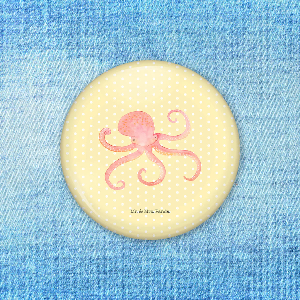 Button Squid Lapel Pin, 50mm Button, Button, Pin, small animals, cute, funny, cute animal motives, hand drawn, small world, funny sayings, good mood, happy, gifts, gift ideas, special gifts, animal lover, card, ocean, arms, water, sea, sea animal, octopus, squid