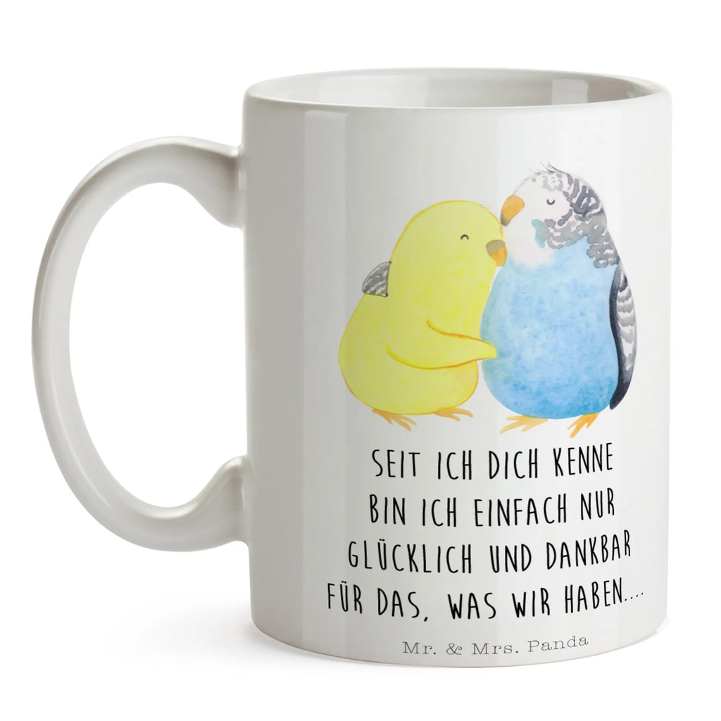Mug Parakeets in love Geschenktasse, Tasse mit Zitaten, Porzellantasse, Bürotasse, Tasse, Keramiktasse, Teetasse, Kaffeetasse, Tasse mit Motiven, Liebe, Partner, Freund, Freundin, Ehemann, Ehefrau, Heiraten, Verlobung, Heiratsantrag, Liebesgeschenk, Jahrestag, Hocheitstag, Wellensittich, Kuscheln, Nähe, Vögel, Vertrauen