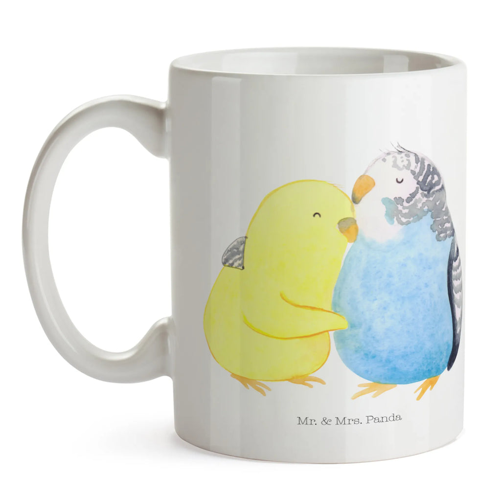 Mug Parakeets in love Geschenktasse, Tasse mit Zitaten, Porzellantasse, Bürotasse, Tasse, Keramiktasse, Teetasse, Kaffeetasse, Tasse mit Motiven, Liebe, Partner, Freund, Freundin, Ehemann, Ehefrau, Heiraten, Verlobung, Heiratsantrag, Liebesgeschenk, Jahrestag, Hocheitstag, Wellensittich, Kuscheln, Nähe, Vögel, Vertrauen