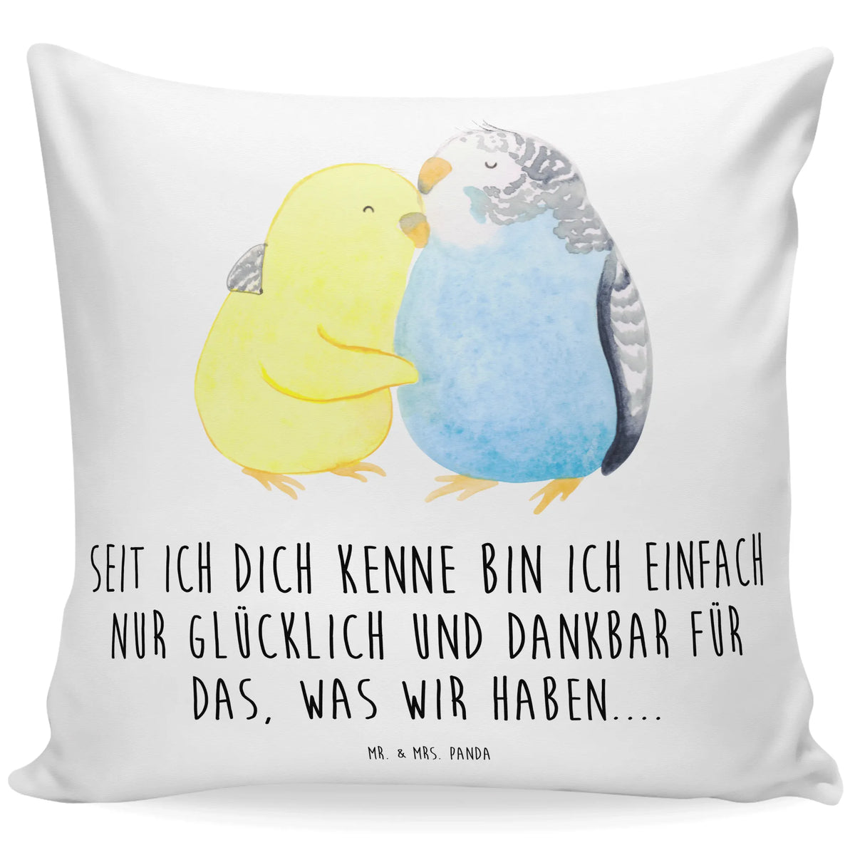 Cushion Parakeets in love Loving, Two, Together, Marriage, Proposal of marriage, Love gift, gift for her, gift for him, anniversary gift, cuddling, budgie, closeness, trust, birds