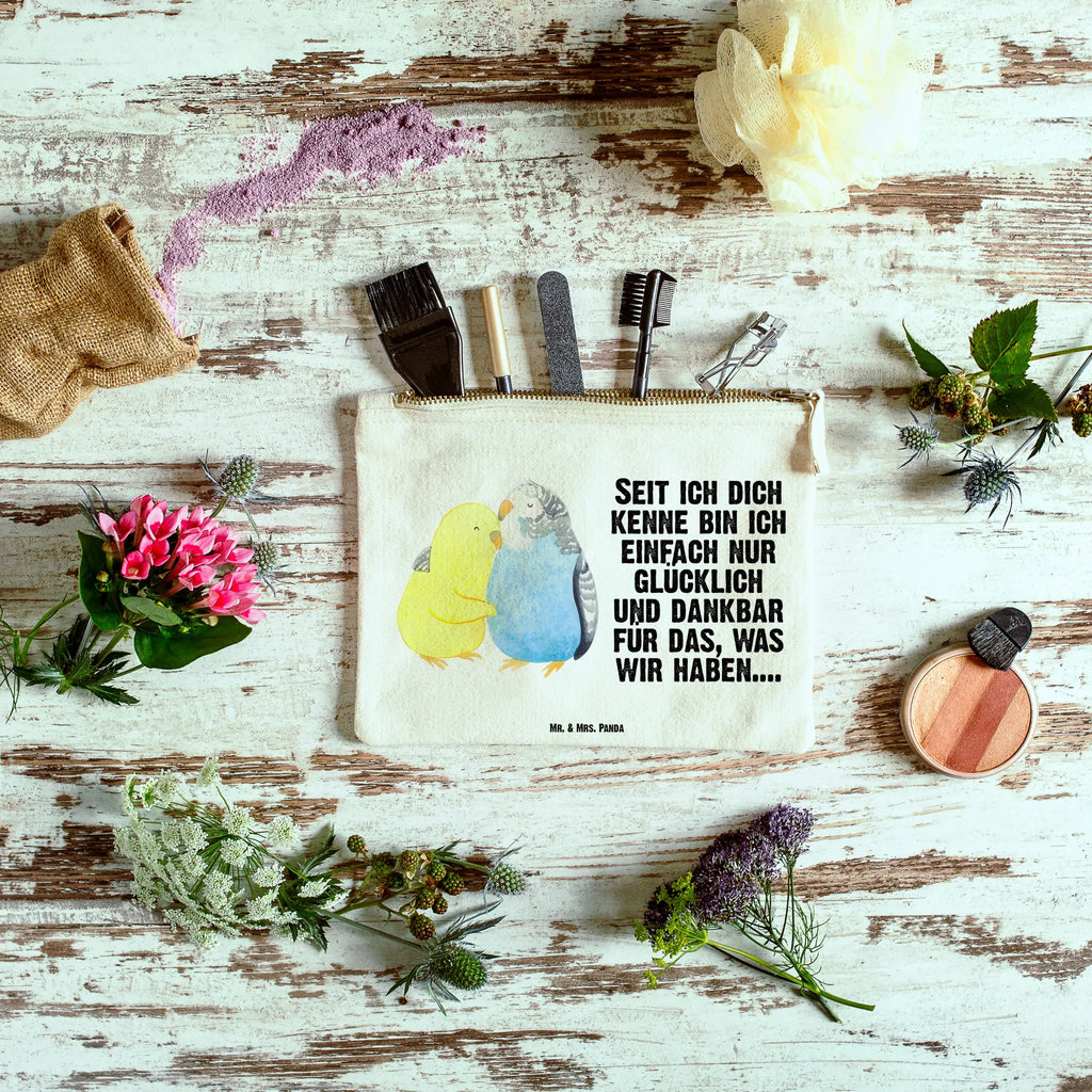 Make-up bag Parakeets in love Love, Loving, Two, Together, Marriage, Engagement, Proposal of marriage, Love gift, gift for her, gift for him, anniversary gift, closeness, birds, cuddling, love, trust, budgie