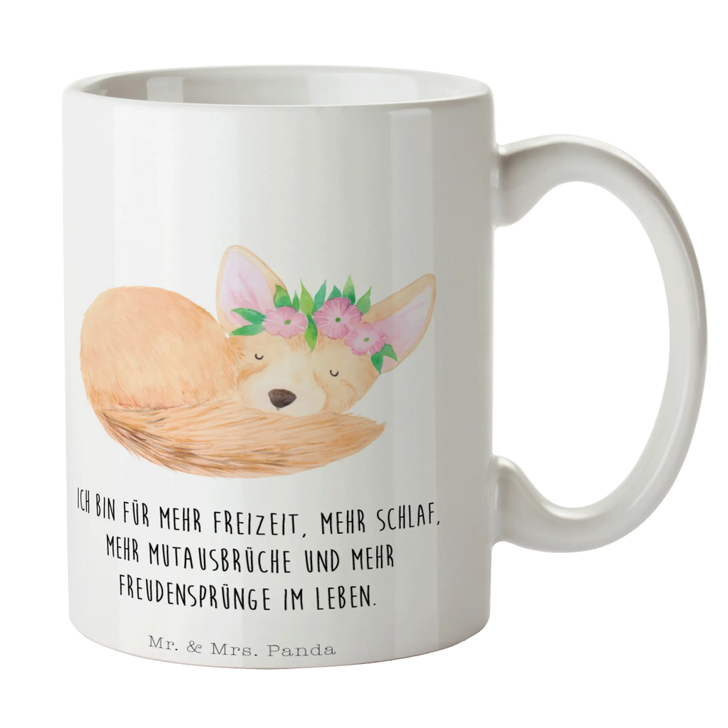 Mug desert fox Flower porcelain mug, custom mug, personalized mug, mug, latte mug, mug with designs, mug with quotes, office mug, coffee mug, tea mug, novelty mug, ceramic mug, gift mug, Africa, desert fox, happy, wreath of flowers, desert, flowers