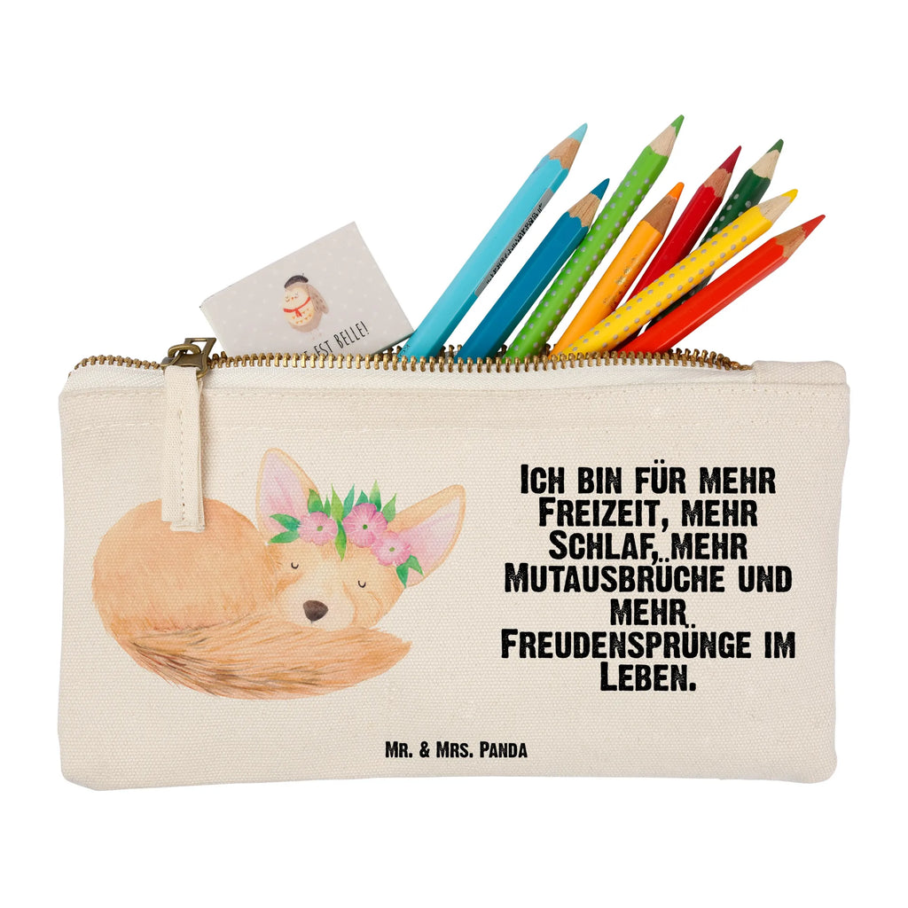 torebka na makijaż lis pustynny kwiaty Waschbeutel, Schminkbeutel, beauty case, utensilientasche, Schminktasche, Waschtasche, Kosmetiktasche, pencil case, Mäppchen, Stiftemäppchen, aufbewahrungstasche, beauty tasche, Kulturtasche, Etui, Federmappe, aufbewahrungsbeutel, Schlampermäppchen, Schminktäschchen, Kosmetikbeutel, Kulturbeutel, kosmetiktäschchen, pinsel tasche, toiletry bag, Afrika, Wildtiere, Glücklich, Wüstenfuchs, Blumen, Blumenkranz, Wüste