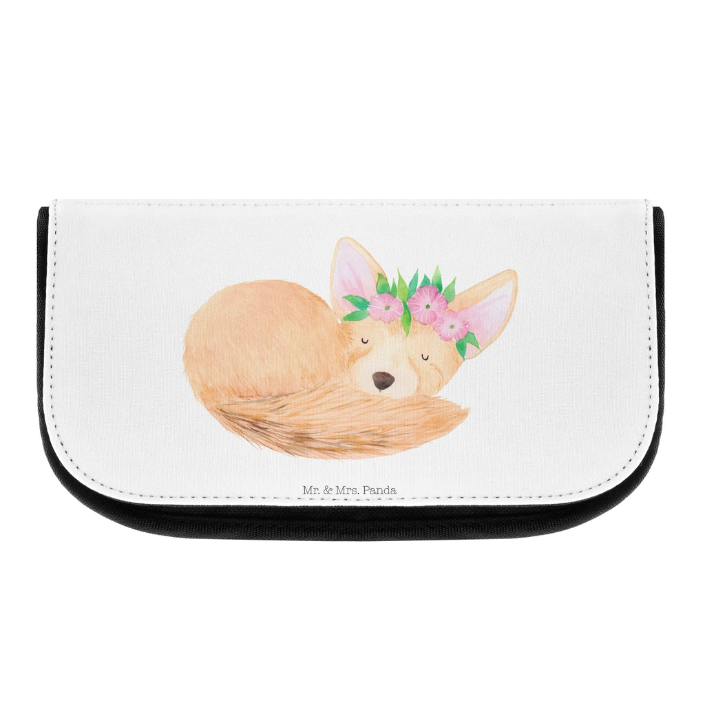 Cosmetics bag desert fox Flower Toilet bag, Cosmetics, Cosmetic bag, Wallet, Bag, Mudflap case, Sludge bag, Make-up bag, Africa, desert, wreath of flowers, desert fox, flowers, happy