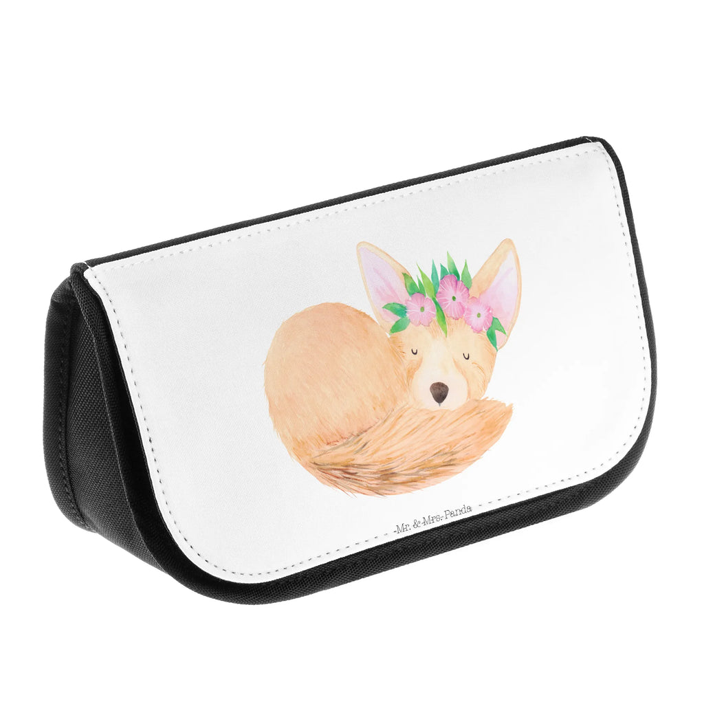 Cosmetics bag desert fox Flower Toilet bag, Cosmetics, Cosmetic bag, Wallet, Bag, Mudflap case, Sludge bag, Make-up bag, Africa, desert, wreath of flowers, desert fox, flowers, happy