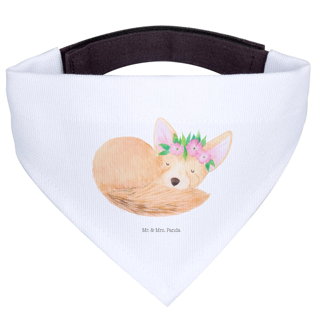 Chusta na szyję dla psa L lis pustynny kwiaty Mittelgroße Hunde, Mittel, Hunde, Hundehalstuch, Halstuch, Tuch, Afrika, Wildtiere, Blumen, Wüste, Wüstenfuchs, Blumenkranz, Glücklich