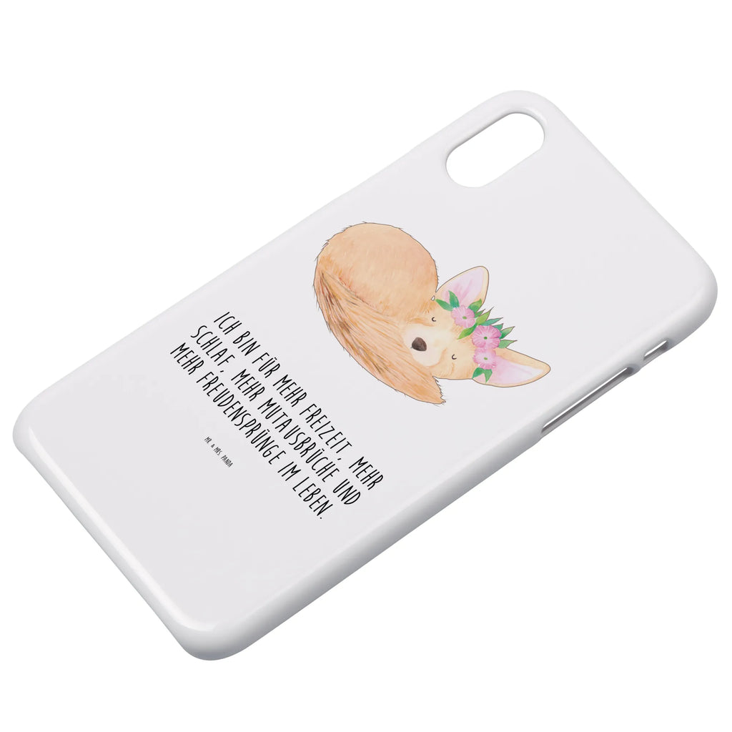Handyhülle Wüstenfuchs Blumen Handy, Hülle, Cover, Iphone 10, Handycover, Iphone X, Handy Case, Handyhülle, Wildtiere, Afrika, Wüstenfuchs, Blumen, Blumenkranz, Glücklich, Wüste