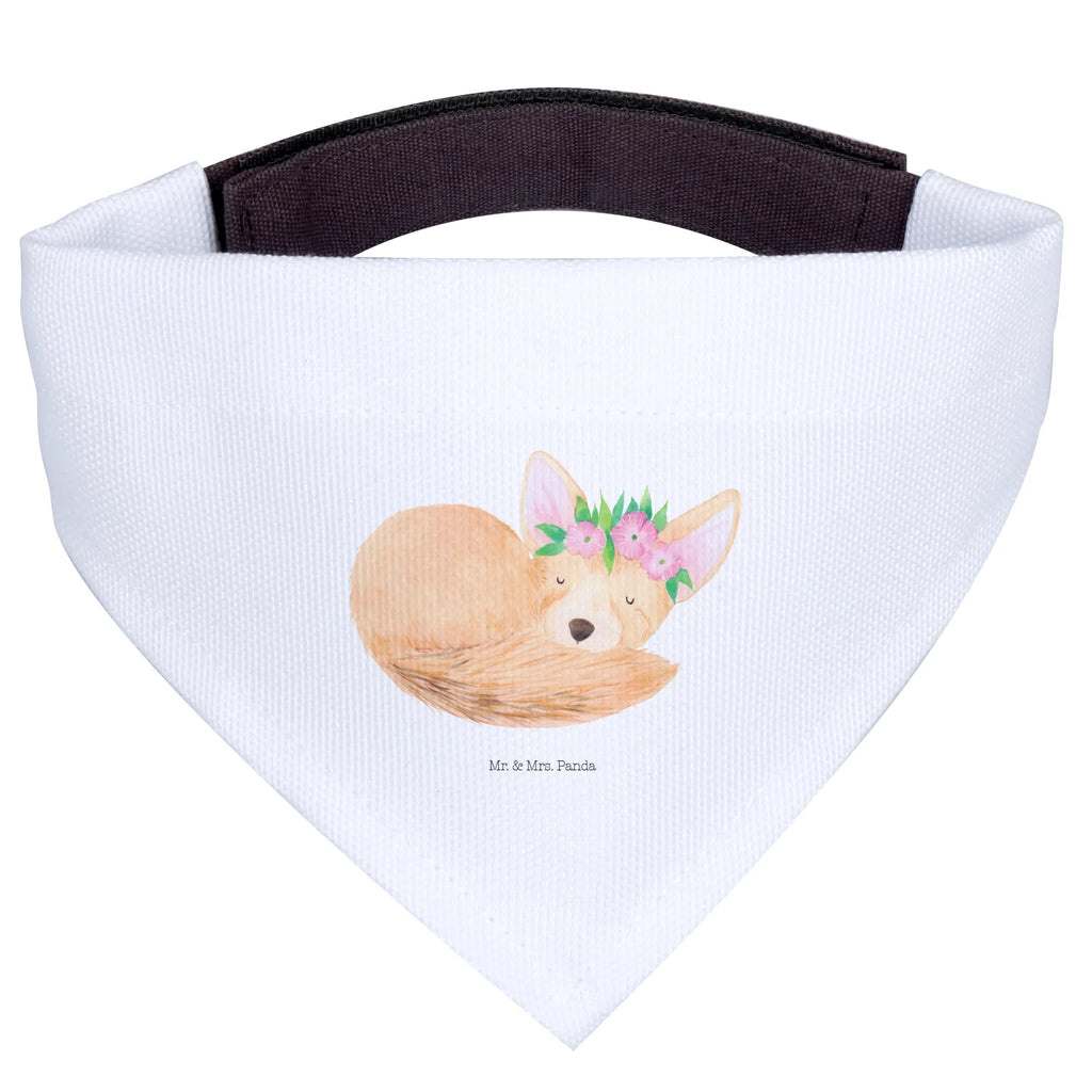 Chusta na szyję dla psa L lis pustynny kwiaty Mittelgroße Hunde, Mittel, Hunde, Hundehalstuch, Halstuch, Tuch, Afrika, Wildtiere, Blumen, Wüste, Wüstenfuchs, Blumenkranz, Glücklich