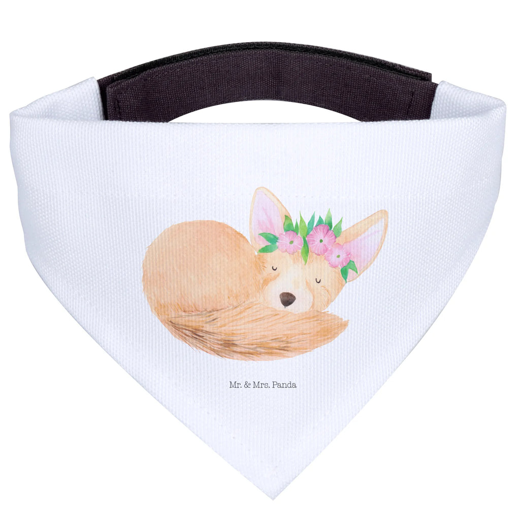 Chusta na szyję dla psa L lis pustynny kwiaty Mittelgroße Hunde, Mittel, Hunde, Hundehalstuch, Halstuch, Tuch, Afrika, Wildtiere, Blumen, Wüste, Wüstenfuchs, Blumenkranz, Glücklich