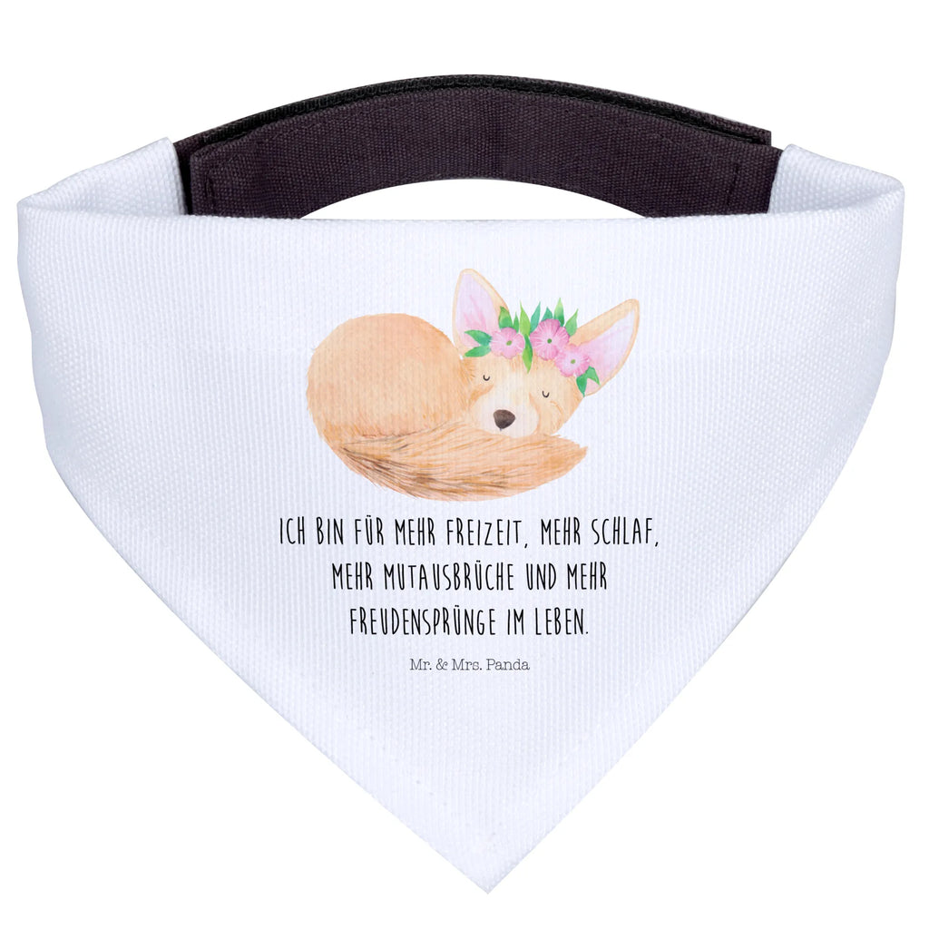 Chusta na szyję dla psa L lis pustynny kwiaty Mittelgroße Hunde, Mittel, Hunde, Hundehalstuch, Halstuch, Tuch, Afrika, Wildtiere, Blumen, Wüste, Wüstenfuchs, Blumenkranz, Glücklich