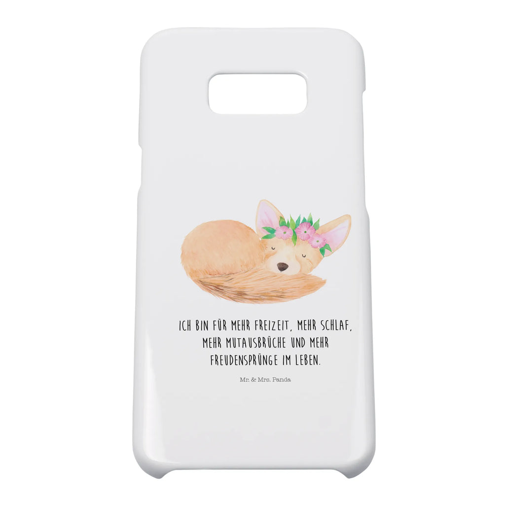 Handyhülle Wüstenfuchs Blumen Handy, Hülle, Cover, Iphone 10, Handycover, Iphone X, Handy Case, Handyhülle, Wildtiere, Afrika, Wüstenfuchs, Blumen, Blumenkranz, Glücklich, Wüste
