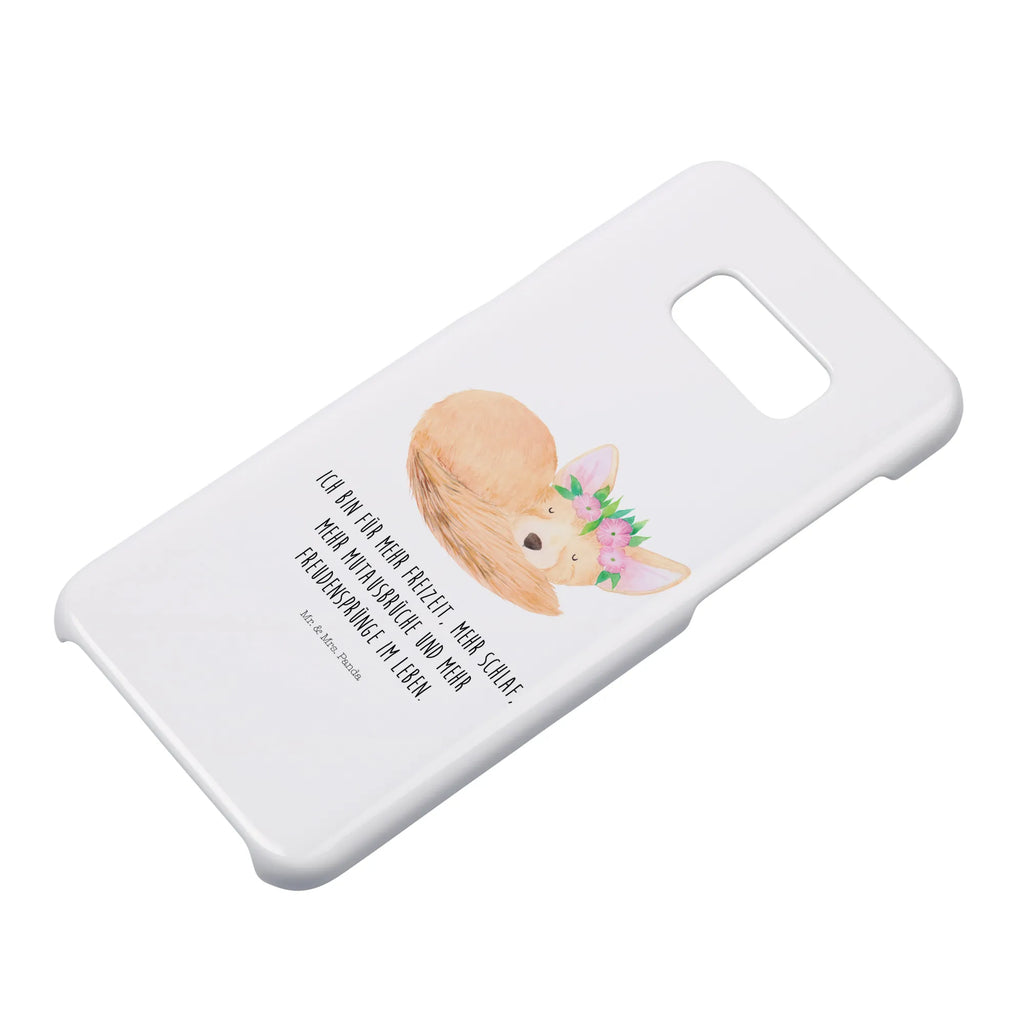 Handyhülle Wüstenfuchs Blumen Handy, Hülle, Cover, Iphone 10, Handycover, Iphone X, Handy Case, Handyhülle, Wildtiere, Afrika, Wüstenfuchs, Blumen, Blumenkranz, Glücklich, Wüste