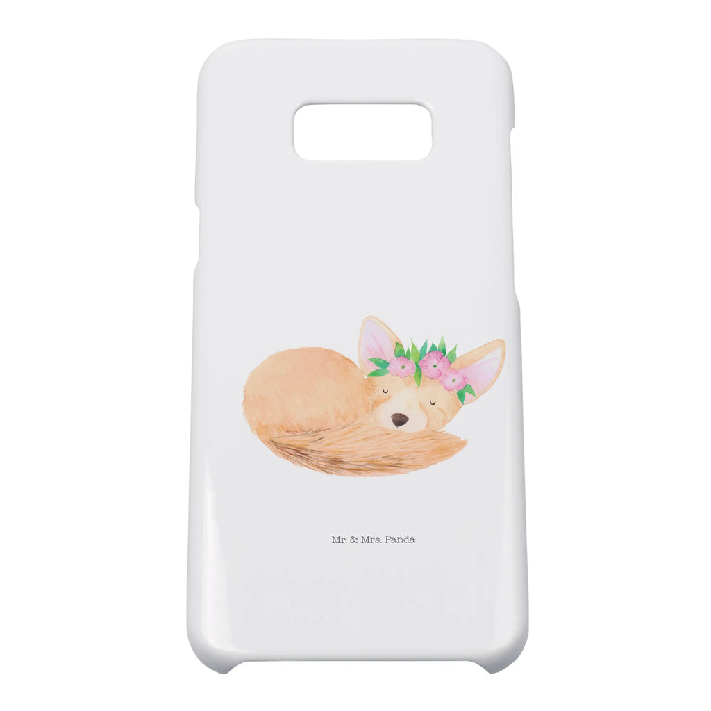Handyhülle Wüstenfuchs Blumen Handy, Hülle, Cover, Iphone 10, Handycover, Iphone X, Handy Case, Handyhülle, Wildtiere, Afrika, Wüstenfuchs, Blumen, Blumenkranz, Glücklich, Wüste