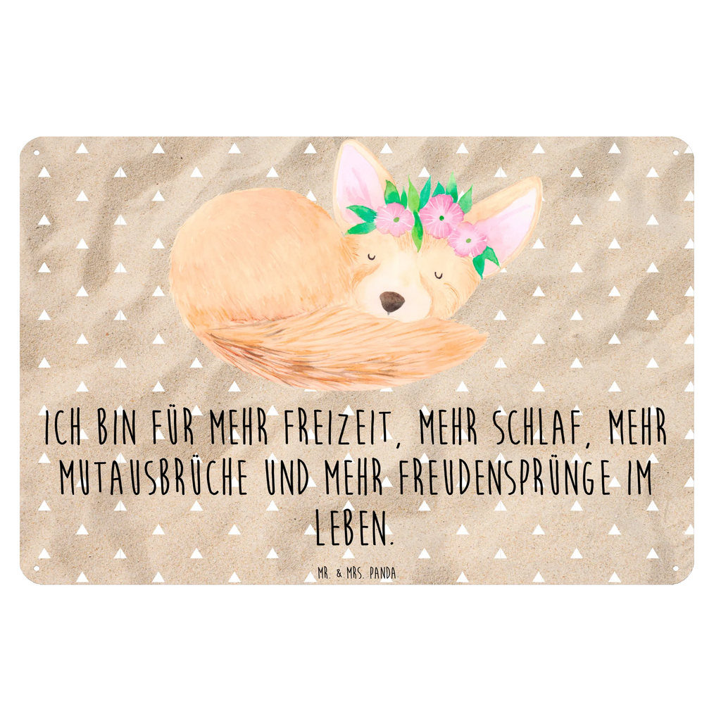 Blechschild Wüstenfuchs Blumen Türschild Metall, Blechschild, Blechschild Büro, Dekoschild Metall, Wandschild Metall, Blechschild Für Männer, Blechschild Zum Aufhängen, Blechschild Groß, Blechschild Küche, Blechschild Für Frauen, Afrika, Wildtiere, Blumenkranz, Wüstenfuchs, Blumen, Glücklich, Wüste