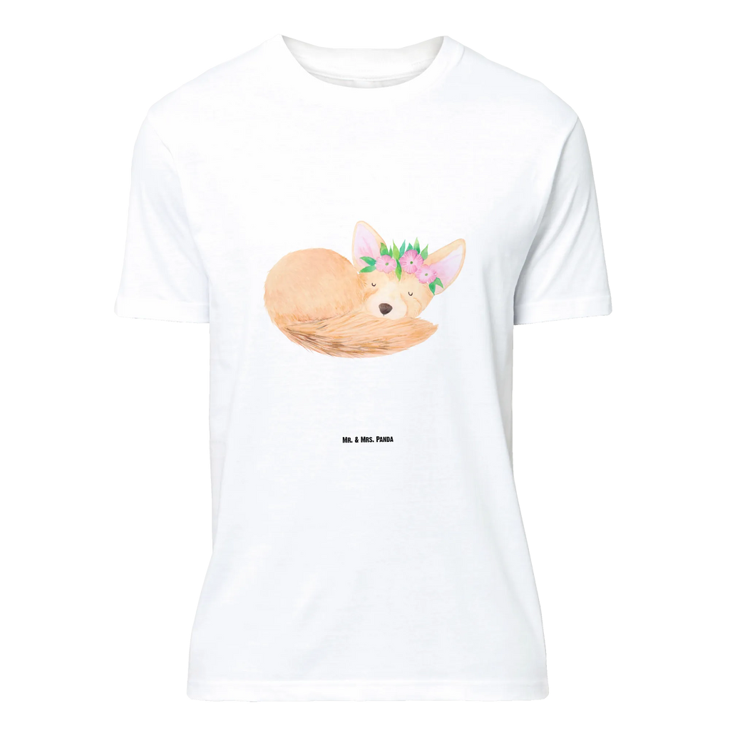 T-shirt desert fox Flower Jubiläum, Herrn, T-Shirt, Damen, Nachthemd, Tshirt, Lustiges T-Shirt, T-Shirt mit Spruch, Shirt, Schlafshirt, Junggesellenabschied, Geburstag, Wildtiere, Afrika, Blumen, Glücklich, Wüstenfuchs, Blumenkranz, Wüste