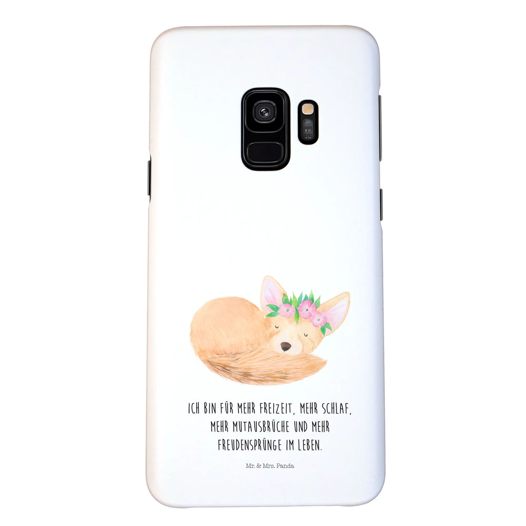 Handyhülle Wüstenfuchs Blumen Handy, Hülle, Cover, Iphone 10, Handycover, Iphone X, Handy Case, Handyhülle, Wildtiere, Afrika, Wüstenfuchs, Blumen, Blumenkranz, Glücklich, Wüste