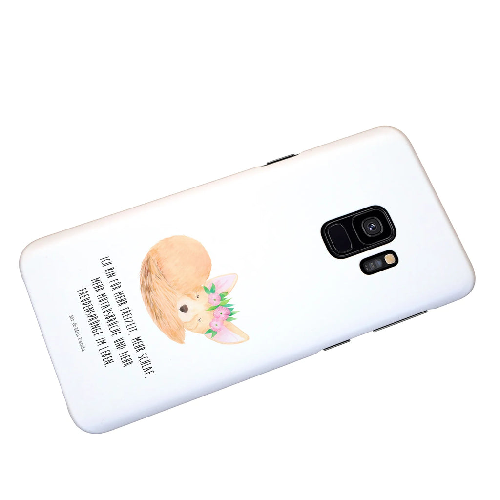 Handyhülle Wüstenfuchs Blumen Handy, Hülle, Cover, Iphone 10, Handycover, Iphone X, Handy Case, Handyhülle, Wildtiere, Afrika, Wüstenfuchs, Blumen, Blumenkranz, Glücklich, Wüste