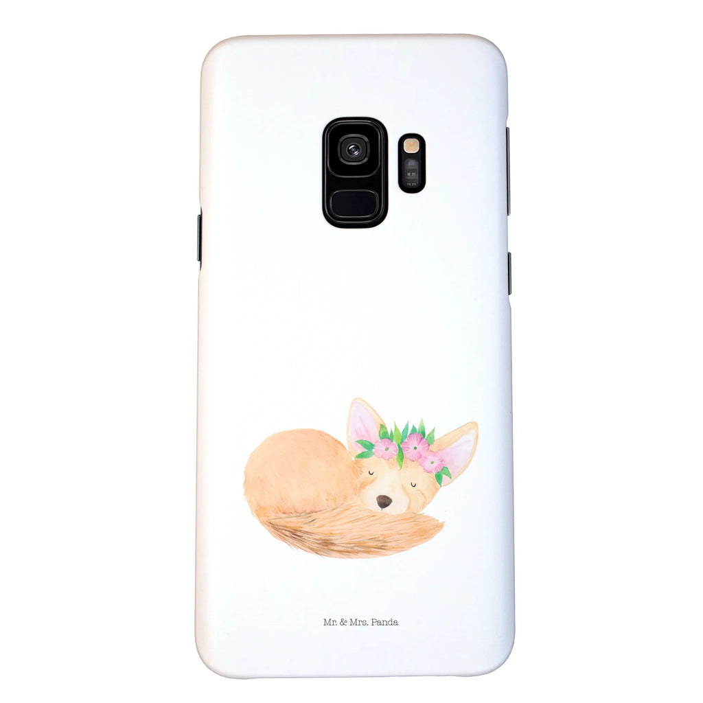 Handyhülle Wüstenfuchs Blumen Handy, Hülle, Cover, Iphone 10, Handycover, Iphone X, Handy Case, Handyhülle, Wildtiere, Afrika, Wüstenfuchs, Blumen, Blumenkranz, Glücklich, Wüste